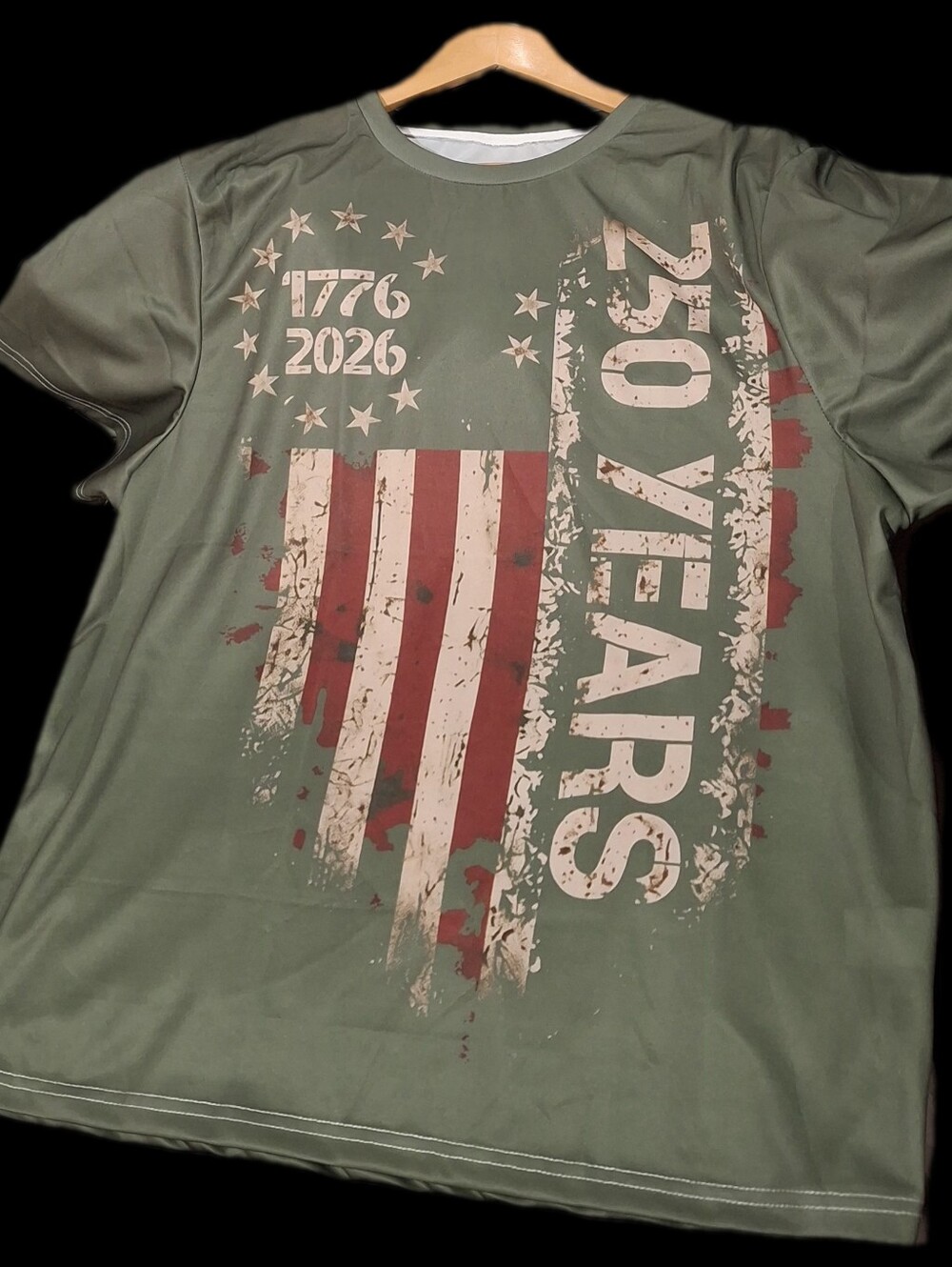 Men's Patriotic 250th Anniversary Graphic Tee - Olive - Picture 3 of 7